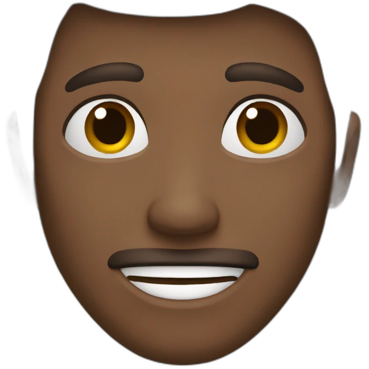 Dark brown slightly smile emoji emoji