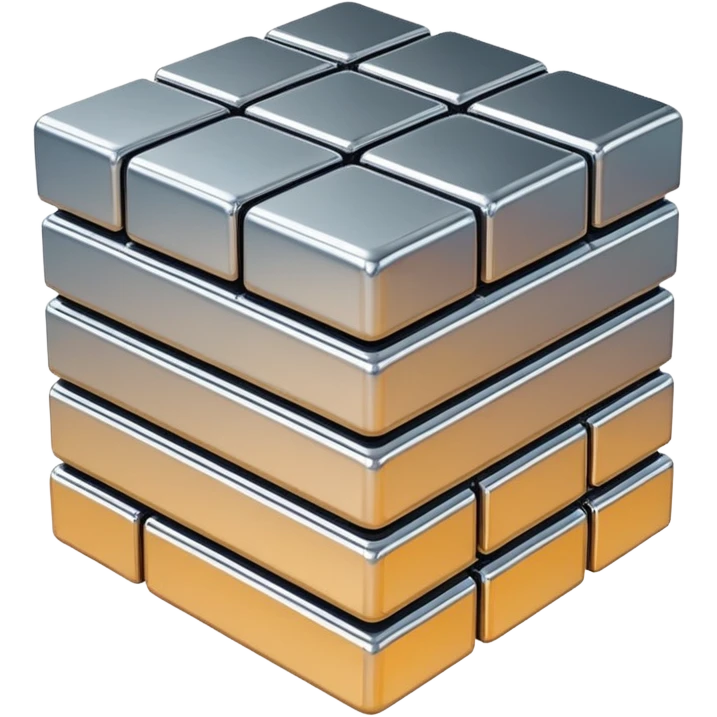 horizontal stack of squares going away from the camera emoji