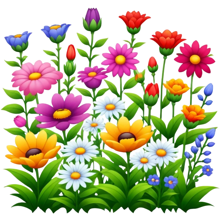 colorful garden flowers blooming emoji