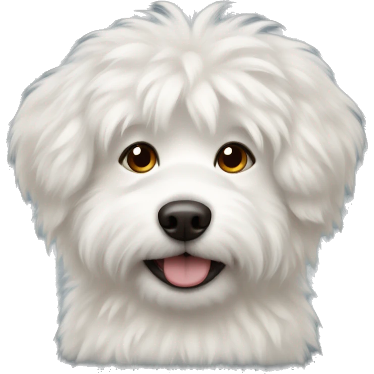 White fluffy dog with brown spots emoji