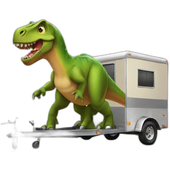 Dinosaur with trailer emoji