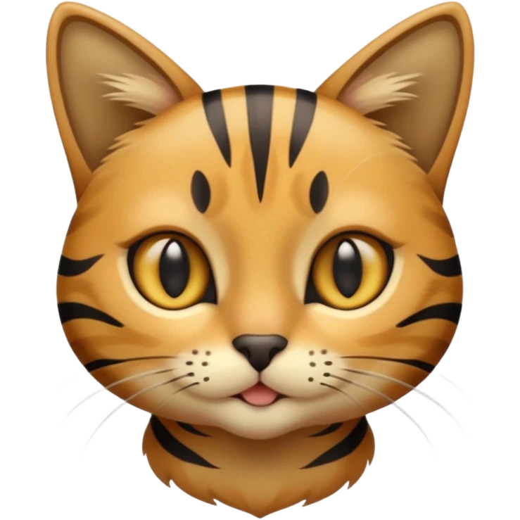 Light, brown, and black striped cat emoji