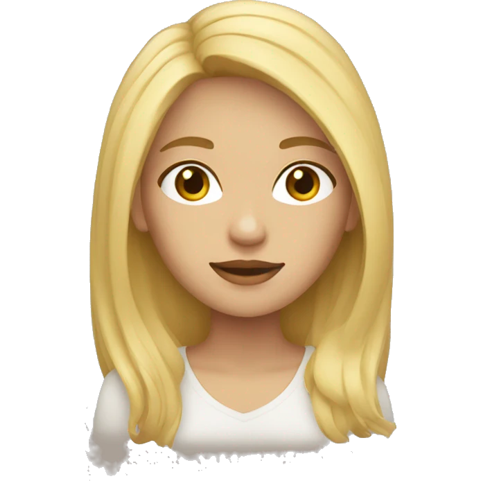 mujer pelo largo rubia emoji