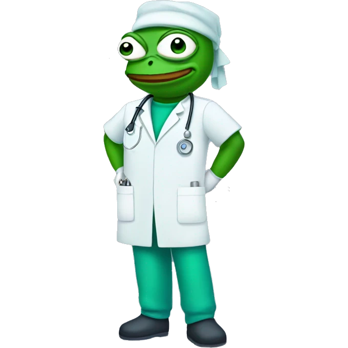 Pepe wearing surgeon clothes emoji