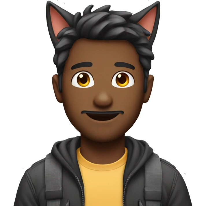 cute man with cat ears emoji