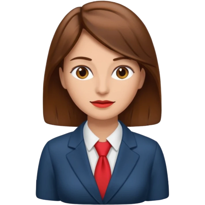 economist woman, brown hair, finance emoji