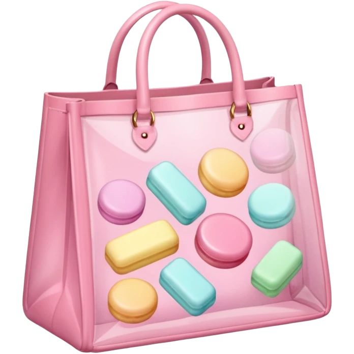 Pastel pink bag of pastel coloured sweets emoji