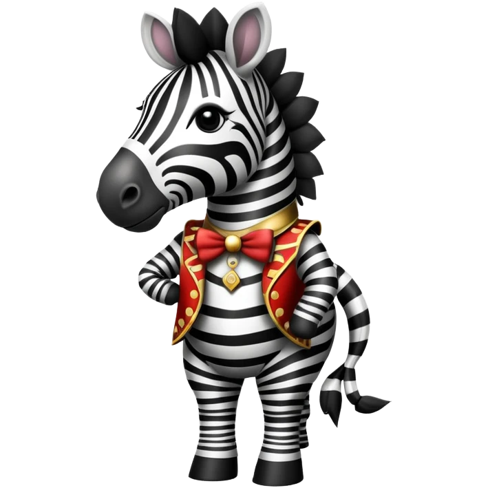 Vintage circus zebra wearing a costume emoji