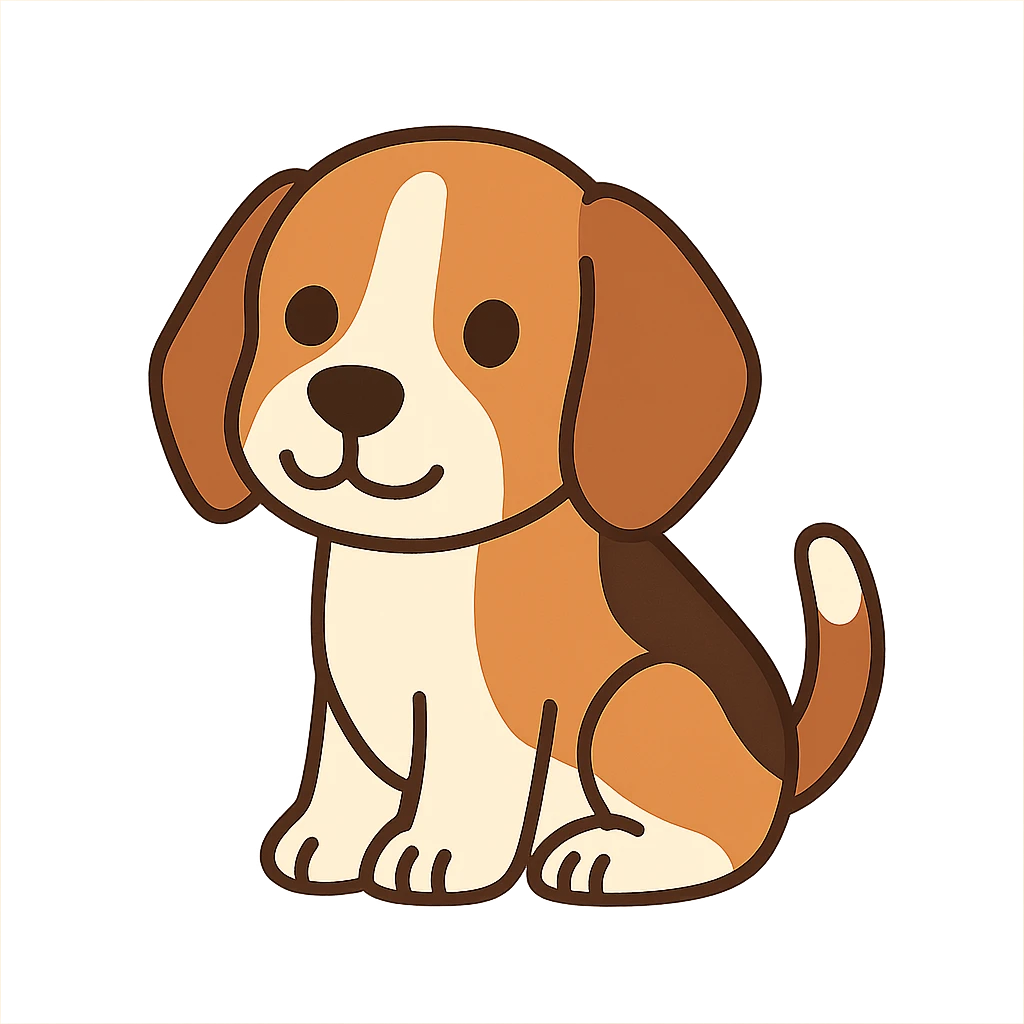 cute flat toon beagle  emoji