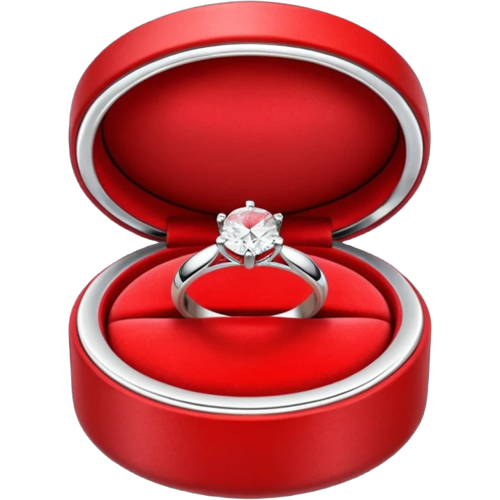 diamond jewelry ring in a red jewelry box emoji