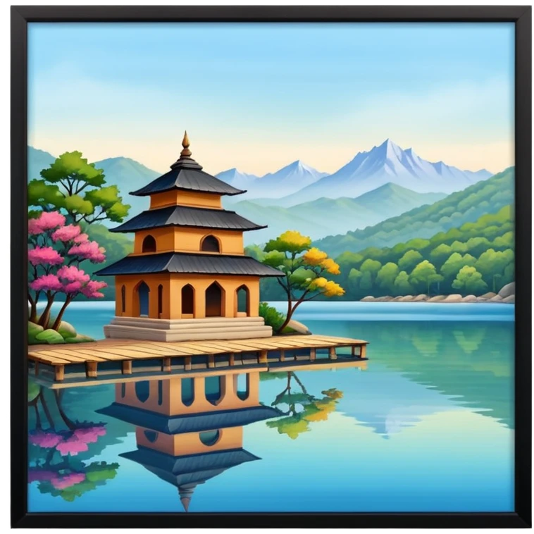 Lake in indian style emoji