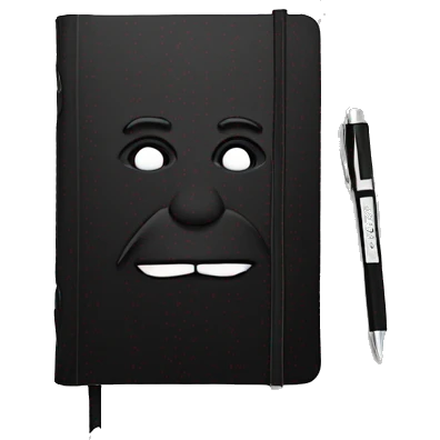 a classic black moleskine notebook emoji
