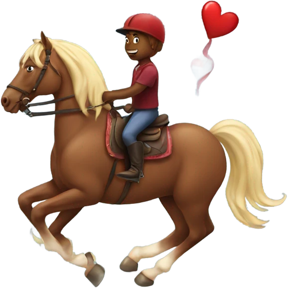 Hearts riding a horse emoji