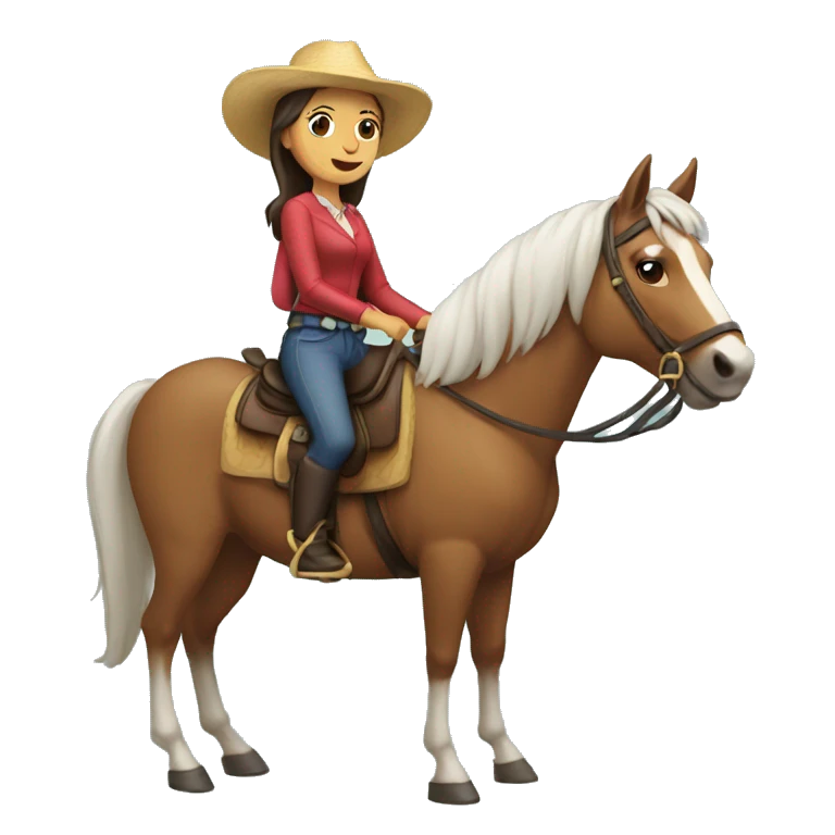 Mujer montada en un caballo emoji