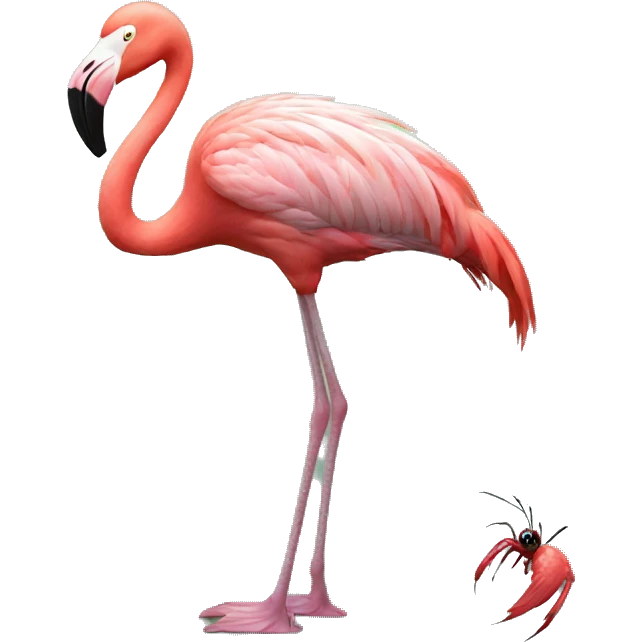 Flamingo with spider emoji