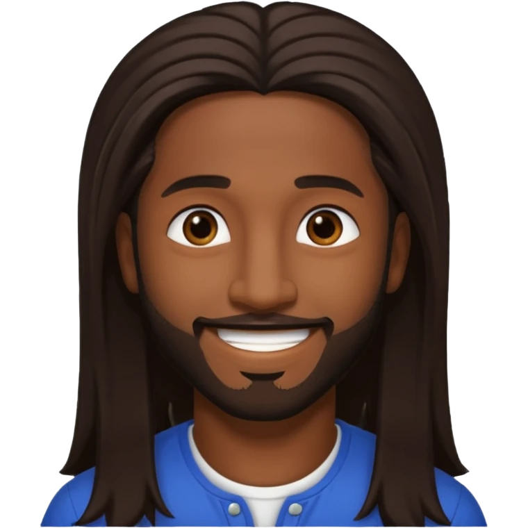 Omarion with dark brown long hair  emoji