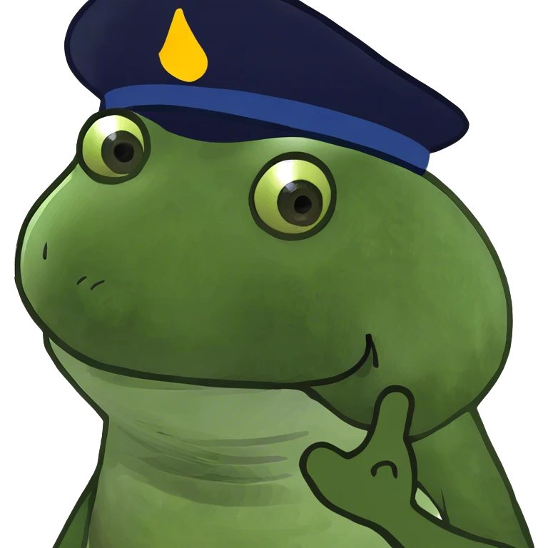 Frog with hat emoji