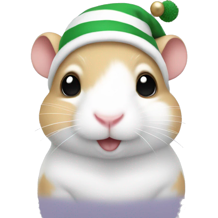 White Hamster wearing christmas Sweatshirt  emoji