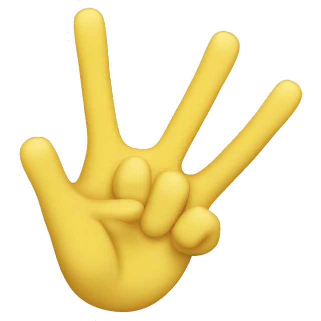 three finger emoji yellow skin emoji