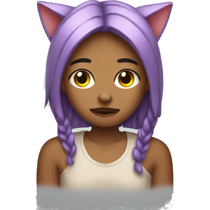 sad with cat ears emoji
