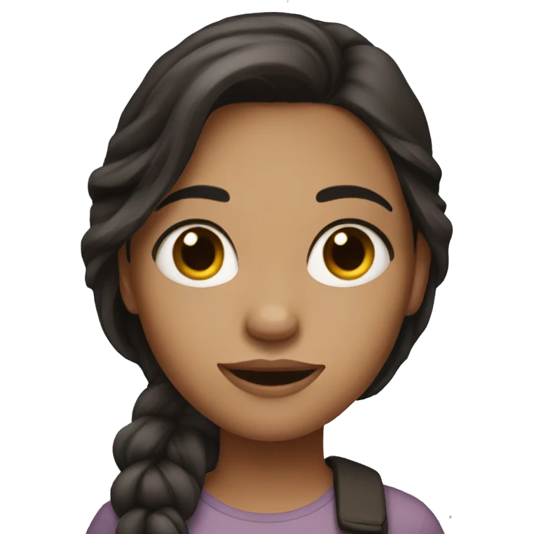 Girl with dark brown hair emoji