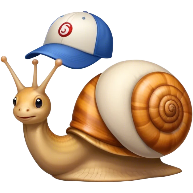 snail with baseball hat emoji