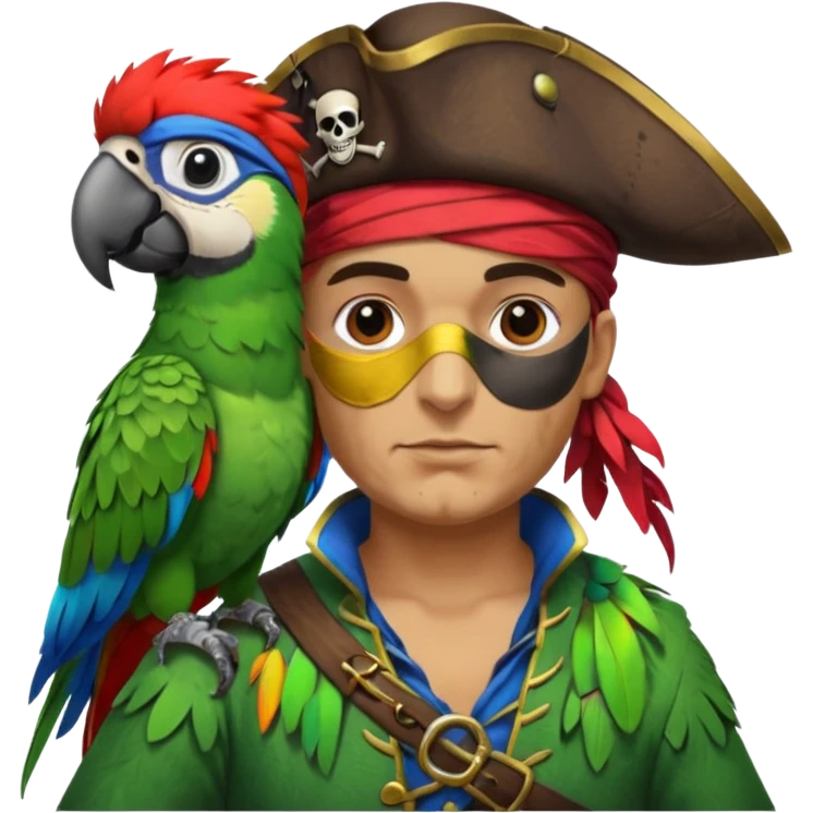 pirate and parrot emoji