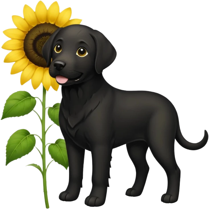  Labrador retriever black and sunflower  emoji