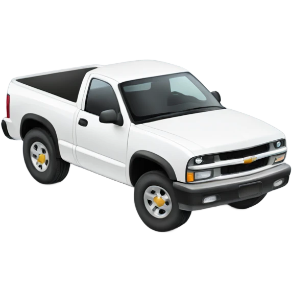 white chevy s10 truck emoji