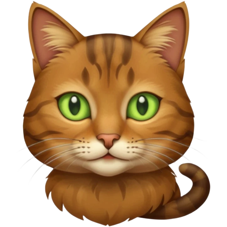 A european cat brown with lighter green eyes emoji