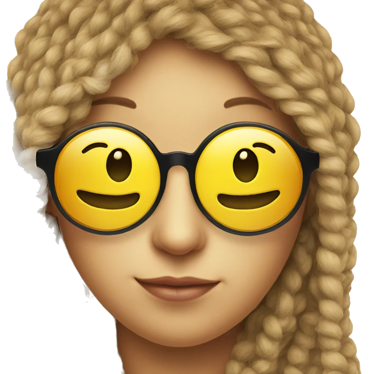 Yellow smiley face with heart shape glasses  emoji