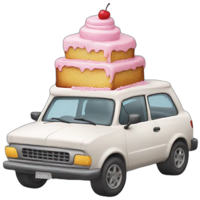 ugly car carrying cake emoji