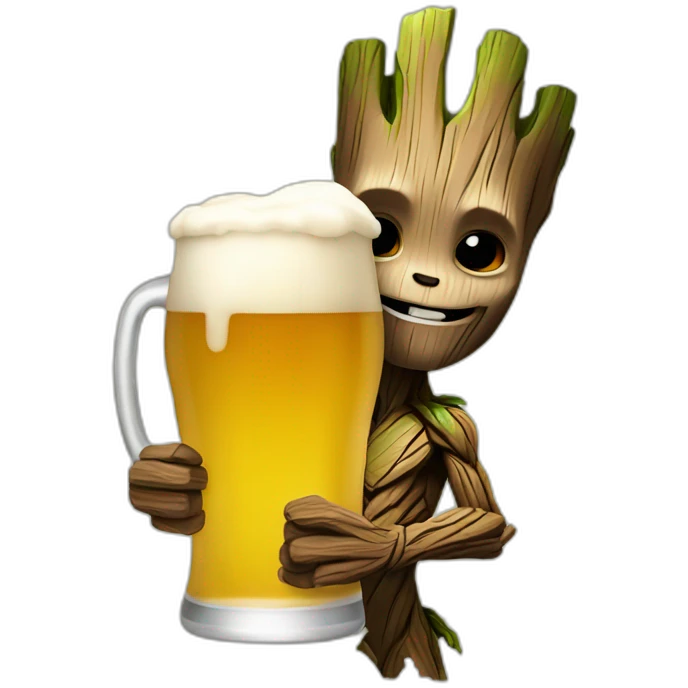groot drinking beer emoji