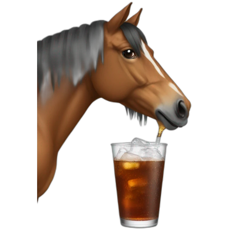 a horse drink soda emoji
