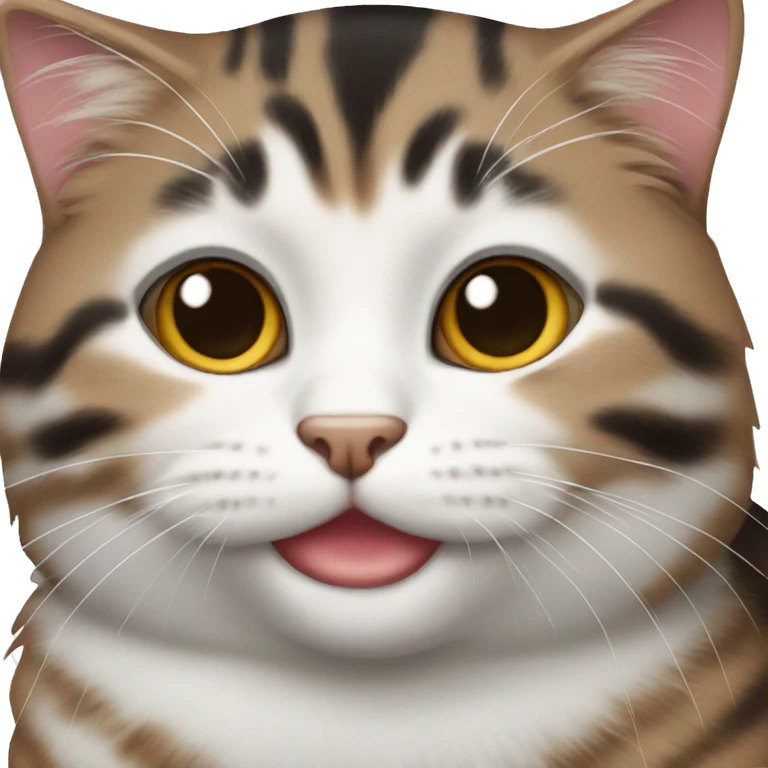 black brown white tabby cat emoji