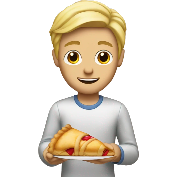 Blonde guy eating an apple turnover  emoji