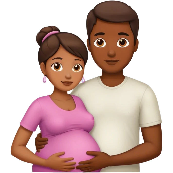 pregnant woman and man brown emoji