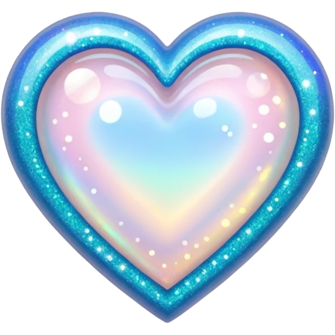 Opal heart with glitter emoji