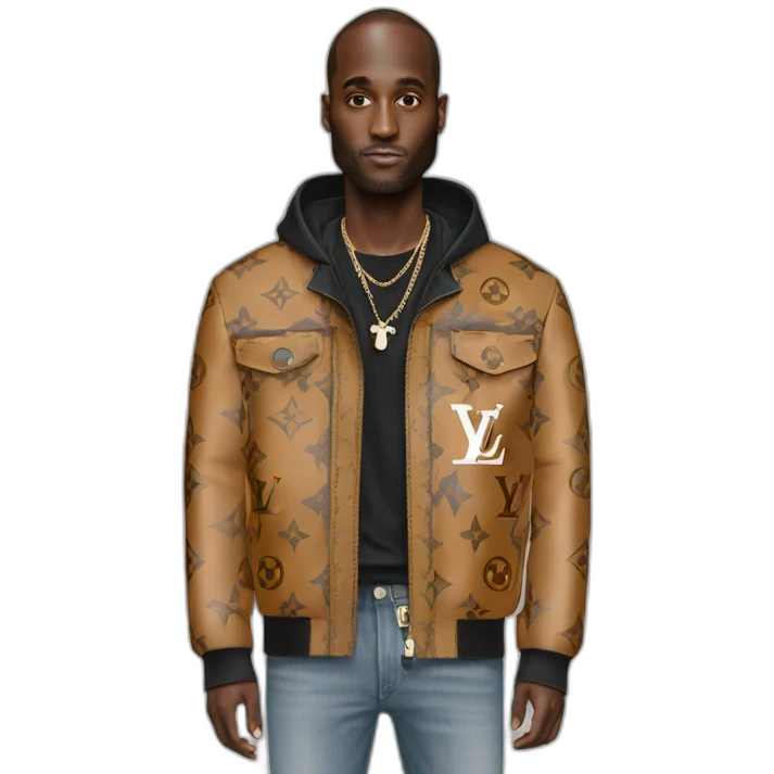 Virgil Abloh with louis Vuitton jacket emoji