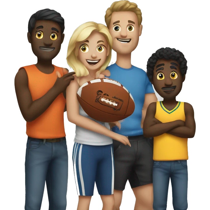 Group of friends betting on sports emoji