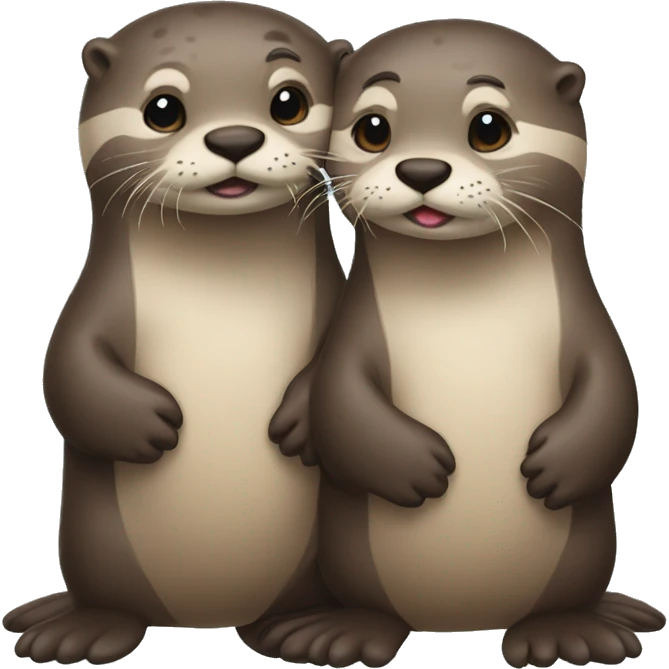 Two otters in love emoji