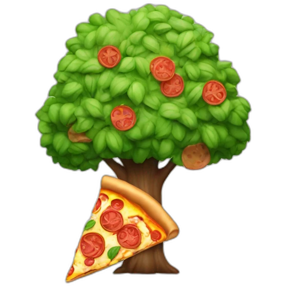 Tree eating a pizza emoji
