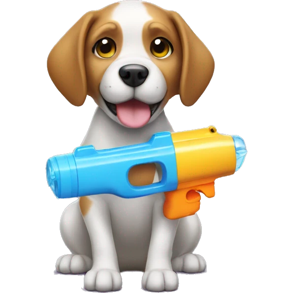 Dog with water gun emoji