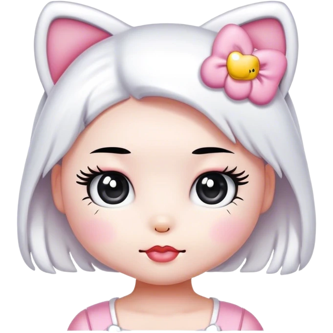 hello kitty sanrio with lashes kawaii emoji