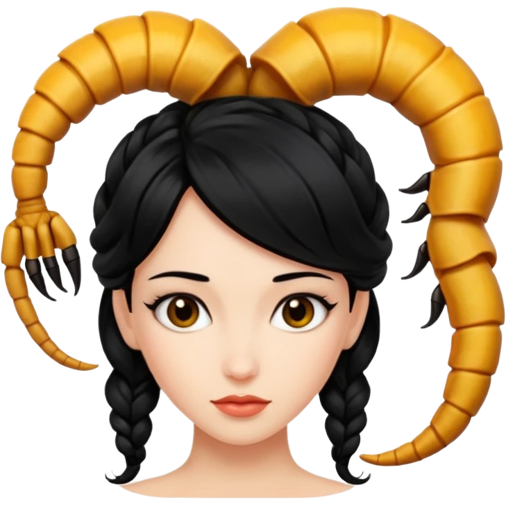 woman with a scorpion tail-shaped hairstyle. emoji