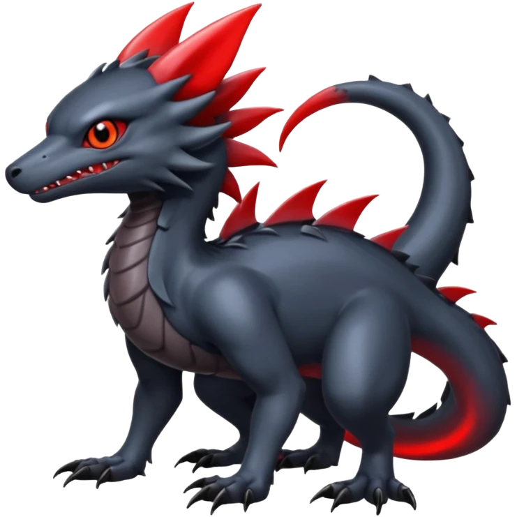 Dark Cute Shiny Edgy Nargacuga-Fakémon-hybrid-creature (full body)  emoji
