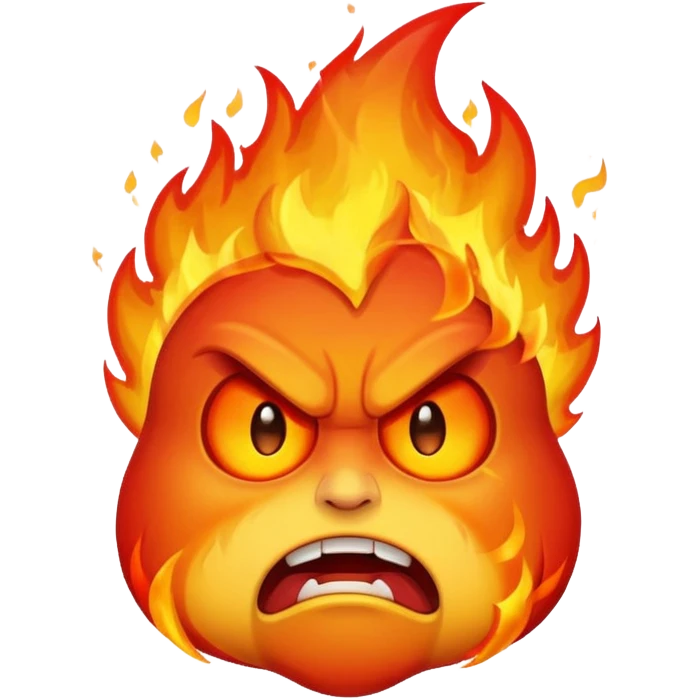 Angry fire face  emoji