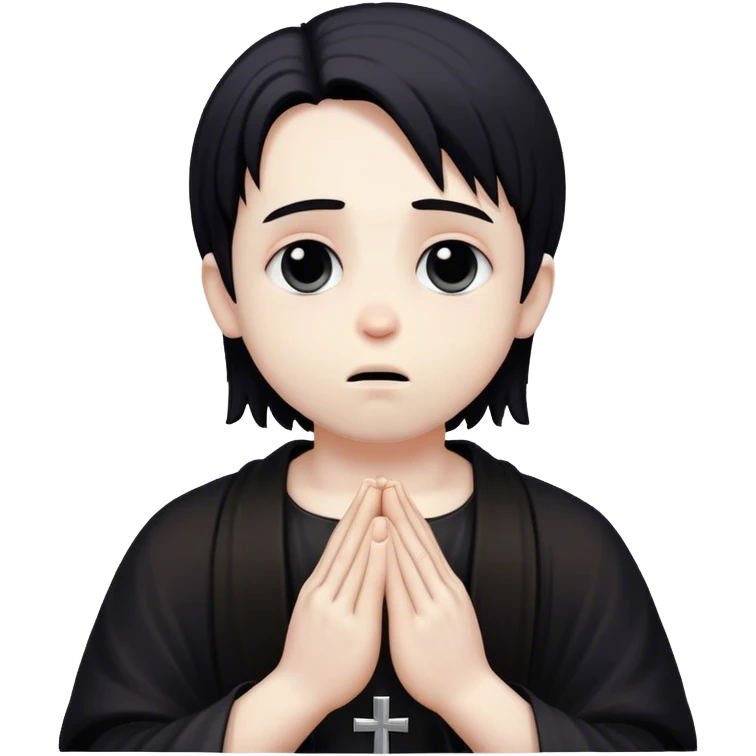 A goth boy Praying to jesus emoji