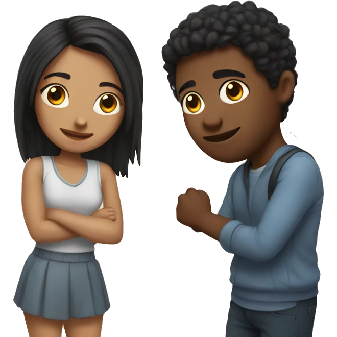 girl with her bf  emoji