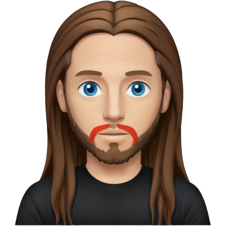 Brian Welch with blue eyes, long long brown hair emoji